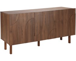 Oviala - 3-deurs dressoir in melamine 160 cm donker houtlook - Thea