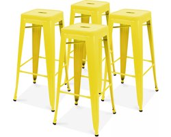 Oviala - 4 barkrukken van mat geel metaal - INDUS