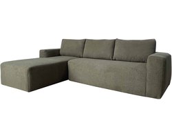 Oviala - 4-zits hoekbank in groen met chaise longue links L 265 cm - Clay