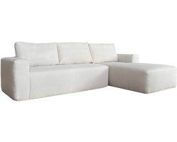 Oviala - 4-zits hoekbank met chaise longue rechts en ecru L 265 cm - Clay