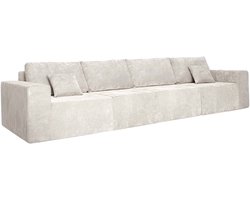 Oviala - 4-zits modulaire bank in stof met ecru kussens L 350 cm - Hector