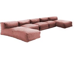 Oviala - 5-zits modulair tuinmeubel met terracotta ligbed - Mixi