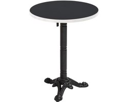 Oviala - 60 cm ronde tafel kantelbaar zwart/zilver en zwarte voet - Montmartre