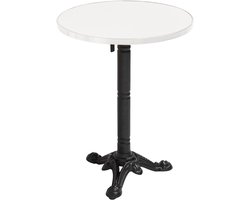 Oviala - 60 cm ronde tafel met kantelbaar wit/zilveren blad en zwarte poten - Montmartre