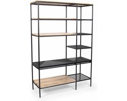 Oviala - Bibliotheek van marmer en metaal, 161 x 109 cm, zwart - Paheli