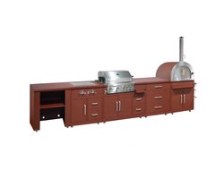 Oviala - Buitenkeuken 5 elementen en 3 stenen kookmodules - Memphis