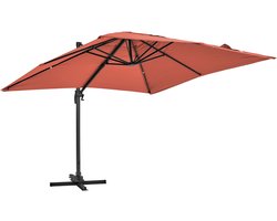 Oviala - Draaibare cantileverparasol van 2x3 meter in terracotta aluminium - Amalya