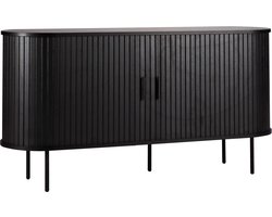 Oviala - Dressoir 2 deuren in melamine en staal 140 cm zwart - Marius