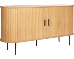 Oviala - Dressoir met 2 deuren in melamine en staal 140 cm beige - Marius