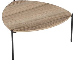 Oviala - Driehoekige salontafel in staal en FSC-houteffect - Eddie