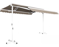 Oviala - Dubbel hellend opslag met een 3x4m taupe kist - Delgada