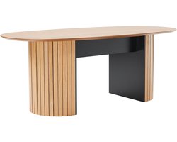 Oviala - Eettafel met eiken gefineerd MDF blad - Naya
