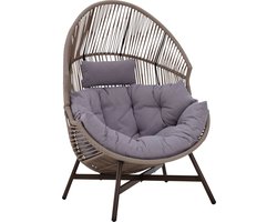 Oviala - Egg tuinfauteuil op kunststof rotan onderstel 142 cm beige