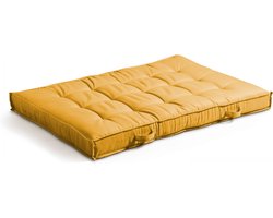 Oviala - Geel gestoffeerd kussen voor pallets 120 x 80 cm - Cuzco