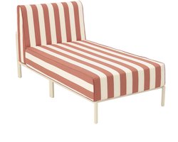 Oviala - Gestreepte ligstoel voor modulaire tuinmeubelen in terracotta stof - Patio