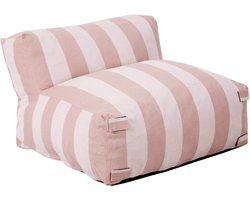 Oviala - Gestreepte tuinstoel voor modulaire bank in poederroze - Mixi