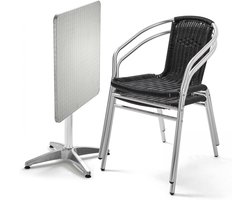 Oviala - Inklapbare bistro tuinset en 2 stoelen - Brixton