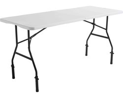 Oviala - Inklapbare witte tafel van 180 cm met verhogers
