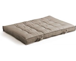 Oviala - Kussensloop voor pallets gewatteerd taupe 120 x 80 cm - Cuzco