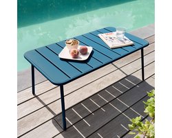 Oviala - Lage tuin tafel van blauw staal, Pacific - Palavas