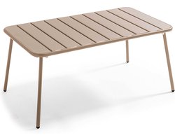 Oviala - Lage tuin tafel van taupekleurig staal, 90 x 50 cm - Palavas