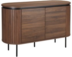 Oviala - Modern rechthoekig 2-deurs dressoir L120 cm donker hout - Hemera