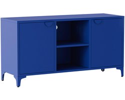 Oviala - Moderne buffetkast met 2 deuren L120 cm van donkerblauw metaal - Funky