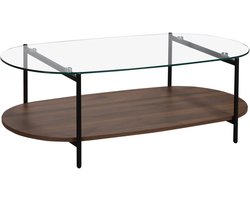 Oviala - Moderne ovale salontafel L 120 cm in transparant glas - Ruby