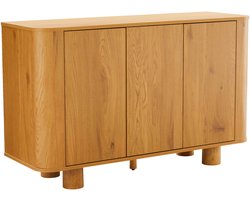 Oviala - Moderne rechthoekige buffetkast met 3 deuren L120 cm licht hout - Dario