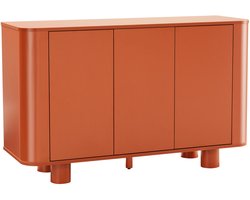 Oviala - Moderne rechthoekige buffetkast met 3 deuren L120 cm oranje - Dario