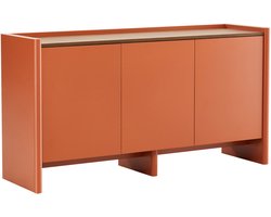 Oviala - Moderne rechthoekige buffetkast met 3 deuren L140 cm oranje - Gina