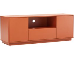 Oviala - Moderne rechthoekige tv-meubel L 140 cm baksteenrood - Ruben