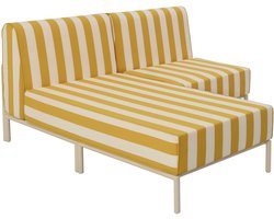 Oviala - Modulaire lage gestreepte tuinset voor 2 personen Geel - Patio
