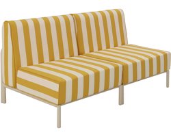 Oviala - Modulaire lage gestreepte tuinset voor 2 personen Geel - Patio