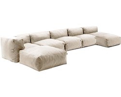 Oviala - Modulaire tuinset 6 zitplaatsen beige - Mixi