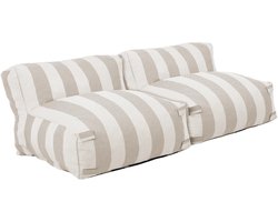 Oviala - Modulaire tuinset met 2 gestreepte fauteuils in zandkleur - Mixi