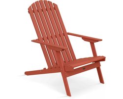 Oviala - Opklapbare relaxfauteuil van terracotta eucalyptus hout
