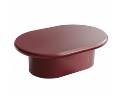 Oviala - Ovale salontafel 100 x 70 cm in bordeauxrood gelakt MDF - Omega