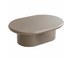 Oviala - Ovale salontafel 100 x 70 cm in taupe gelakt MDF - Omega