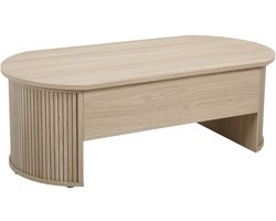Oviala - Ovale salontafel met licht houtlook opklapbaar blad - Gaby