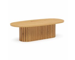 Oviala - Ovale salontafel van licht houtmelamine - Elena