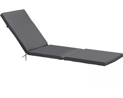 Oviala - Polyester grijze ligstoelkussen 186x53x5 cm - Picchu