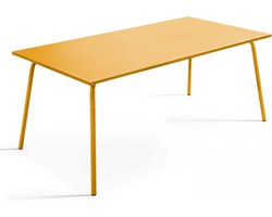 Oviala - Rechthoekige tuin tafel van geel metaal - Palavas