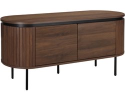 Oviala - Rechthoekige tv-kast met 2 deuren, L120 cm, donker houtlook - Hemera