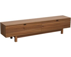 Oviala - Rechthoekige tv-kast met 2 deuren, L160 cm, donker hout - Juno