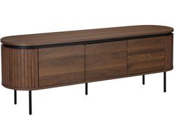 Oviala - Rechthoekige tv-kast met 2 deuren L160 cm donker houtlook - Hemera