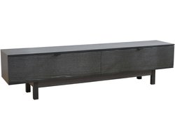 Oviala - Rechthoekige tv-kast met 2 deuren, L160 cm, zwart - Juno