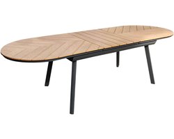 Oviala - Rechthoekige uitschuifbare tuintafel 180/220 cm houtlook - Jakarta