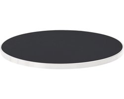 Oviala - Rond zwart tafelblad met zilveren rand 60 cm