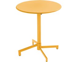 Oviala - Ronde bistro-tuintafel met opklapbaar blad geel - Palavas